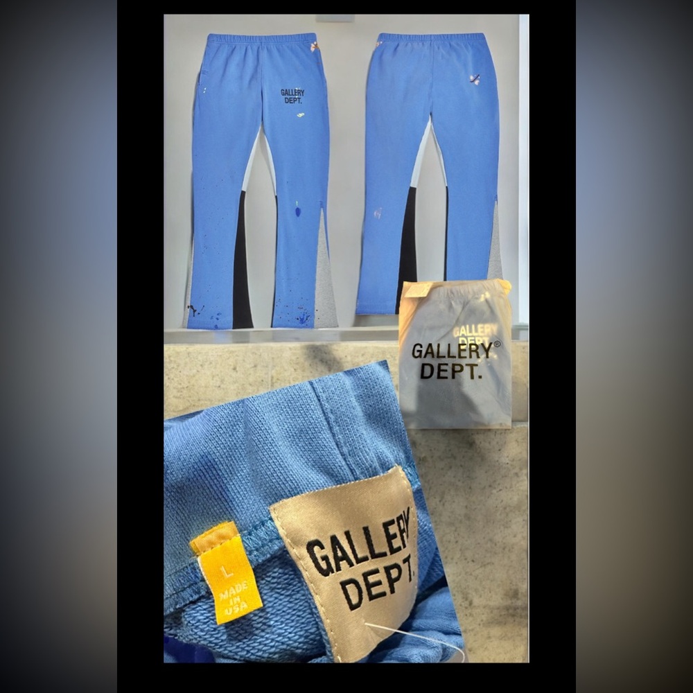 Gallery Dept Blue Joggers with Artistic Details